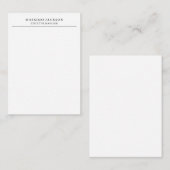 Carte D'accompagnement Tendance Moderne Simple Noir & Blanc Professionnel (Devant / Derrière)