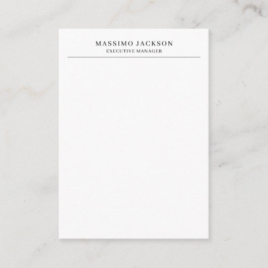 Carte D'accompagnement Tendance Moderne Simple Noir & Blanc Professionnel (Devant)
