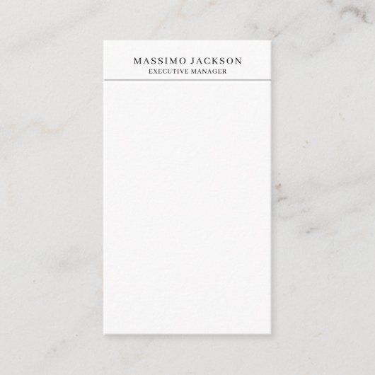 Carte D'accompagnement Tendance Moderne Simple Noir & Blanc Professionnel (Devant)