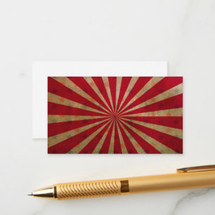 Carte D'accompagnement Tente de cirque vintage étoiles lignes rouges carn