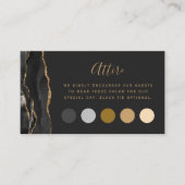 Carte D'accompagnement Tenue de mariage sombre Black Gold Agate Code vest (Devant)