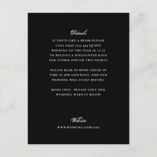 Carte D'accompagnement Tenue de soirée noire formelle pour un mariage