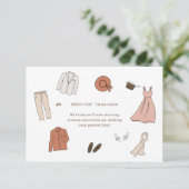 Carte D'accompagnement Tenues illustrées Couleurs de mariage & Code vesti (Debout devant)