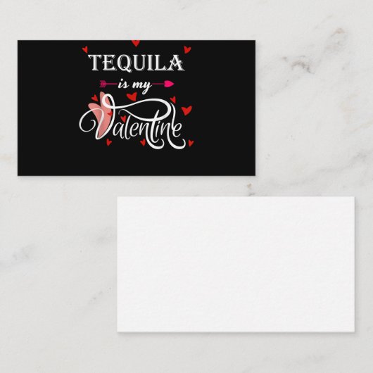 Carte D'accompagnement Tequila est ma Saint Valentin - Saint Valentin Alc (Devant / Derrière)