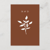 Carte D'accompagnement Teracotta rustique Simple Mariage botanique modern (Dos)