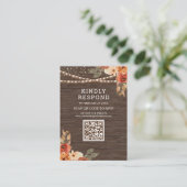 Carte D'accompagnement Terme Floral en terre cuite QR Code RSVP Mariage (Debout devant)