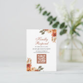Carte D'accompagnement Terme Floral Terracotta QR Code RSVP Mariage (Debout devant)