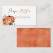 Carte D'accompagnement Terracota Citrouille Boho Arch Floral Diaper Raffl (Devant / Derrière)
