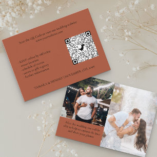 Carte D'accompagnement Terracotta 2 Photo en ligne RSVP QR Code Mariage