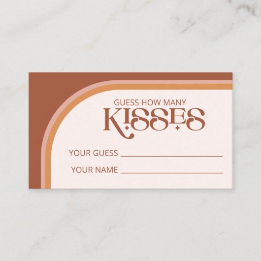 Carte D'accompagnement Terracotta Arch devinez combien de baisers jeu de  (Devant)