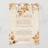 Carte D'accompagnement Terracotta Autumn Leaves Boho Détails du Mariage d (Devant)
