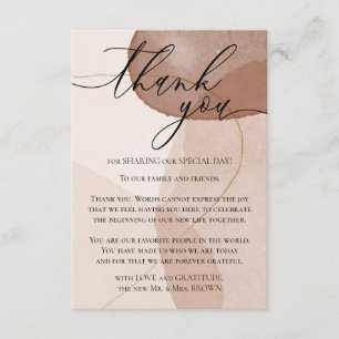 Carte D'accompagnement Terracotta Boho Beach Aquarelle Merci beige