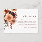 Carte D'accompagnement Terracotta Boho Mariage : Détails Mariage (Devant)