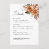 Carte D'accompagnement Terracotta Boho Rose Wedding Details, Ceremony (Devant)