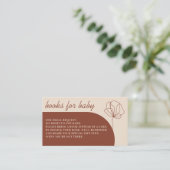 Carte D'accompagnement Terracotta Botanical Simple Boho Livres pour bébé (Debout devant)