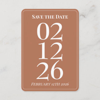 Carte D'accompagnement Terracotta Burn Orange Wedding Save the Date Cards
