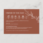 Carte D'accompagnement Terracotta Burnt Orange Rustique Mariage Timeline (Devant)