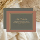 Carte D'accompagnement Terracotta Burnt Orange Sage Green Détails Mariage