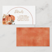 Carte D'accompagnement Terracotta Citrouille Boho Arch Détails floraux (Devant / Derrière)