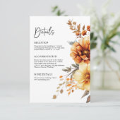 Carte D'accompagnement Terracotta Elegant Rustic Boho Détails du Mariage (Debout devant)