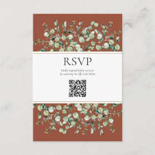 Carte D'accompagnement Terracotta Eucalyptus QR Code Mariage RSVP