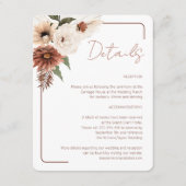 Carte D'accompagnement Terracotta Fall Floral Mariage moderne (Devant)