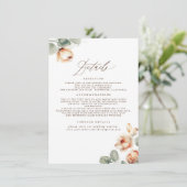 Carte D'accompagnement Terracotta Fall Flowers Élégant détails de mariage (Debout devant)