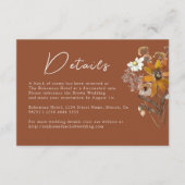 Carte D'accompagnement Terracotta Fleur sauvage Boho Détails du Mariage d (Devant)