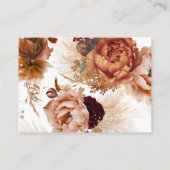 Carte D'accompagnement Terracotta Floral Boho Détails du Mariage (Dos)