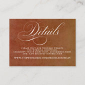 Carte D'accompagnement Terracotta Floral Boho Détails du Mariage (Devant)
