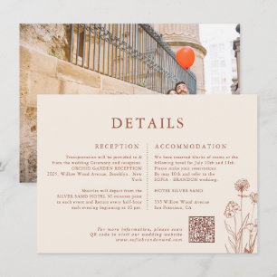 Carte D'accompagnement Terracotta Floral Fall Fleur sauvage Détails Maria