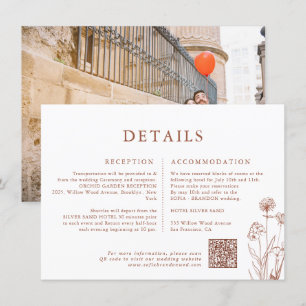Carte D'accompagnement Terracotta Floral Fall Fleur sauvage Détails Maria