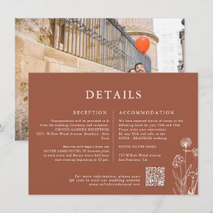 Carte D'accompagnement Terracotta Floral Fall Fleur sauvage Détails Maria