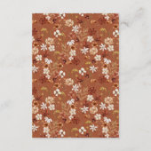 Carte D'accompagnement Terracotta Floral Fleur sauvage noir Détails Maria (Dos)