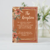 Carte D'accompagnement Terracotta Floral Mariage Site Web Réception (Debout devant)