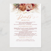 Carte D'accompagnement Terracotta Floral Pampas Grass Mariage Détails (Devant)