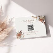 Carte D'accompagnement Terracotta Floral QR Code RSVP Mariage