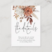 Carte D'accompagnement Terracotta Florals QR Code Détails du Mariage (Devant)