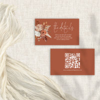 Terracotta Florals QR Code Rust Détails du Mariage