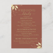Carte D'accompagnement Terracotta & Gold Foliage Mariage botanique modern (Devant)
