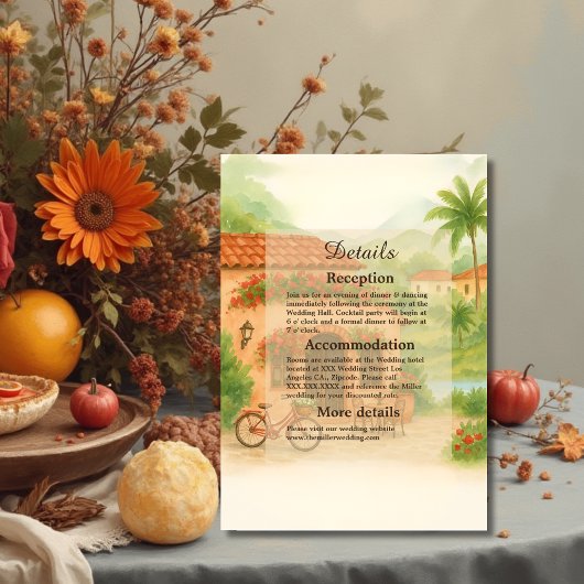 Carte D'accompagnement Terracotta Hacienda espagnole Destination Mariage