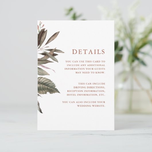 Carte D'accompagnement Terracotta Informations clients (Debout devant)