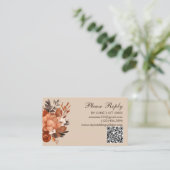 Carte D'accompagnement Terracotta légère et Mariage orange brûlé (Debout devant)