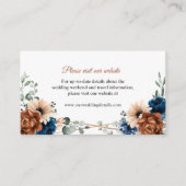 Carte D'accompagnement Terracotta Navy Blue Greenery Détails du site web (Devant)