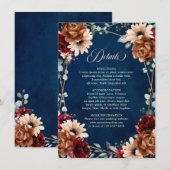 Carte D'accompagnement Terracotta Navy Greenery Bourgogne Détails du Mari (Devant / Derrière)