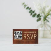 Carte D'accompagnement Terracotta Online QR Code RSVP Mariage Site Web (Debout devant)