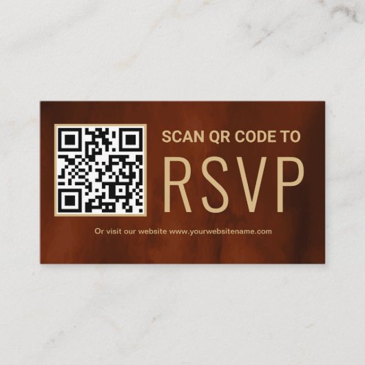 Carte D'accompagnement Terracotta Online QR Code RSVP Mariage Site Web (Devant)