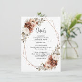 Carte D'accompagnement Terracotta Pampas Grass Russe Détails géométriques (Debout devant)