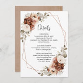 Carte D'accompagnement Terracotta Pampas Grass Russe Détails géométriques (Devant / Derrière)