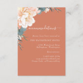 Carte D'accompagnement Terracotta Peach Gold Floral Mariage Logement (Devant)